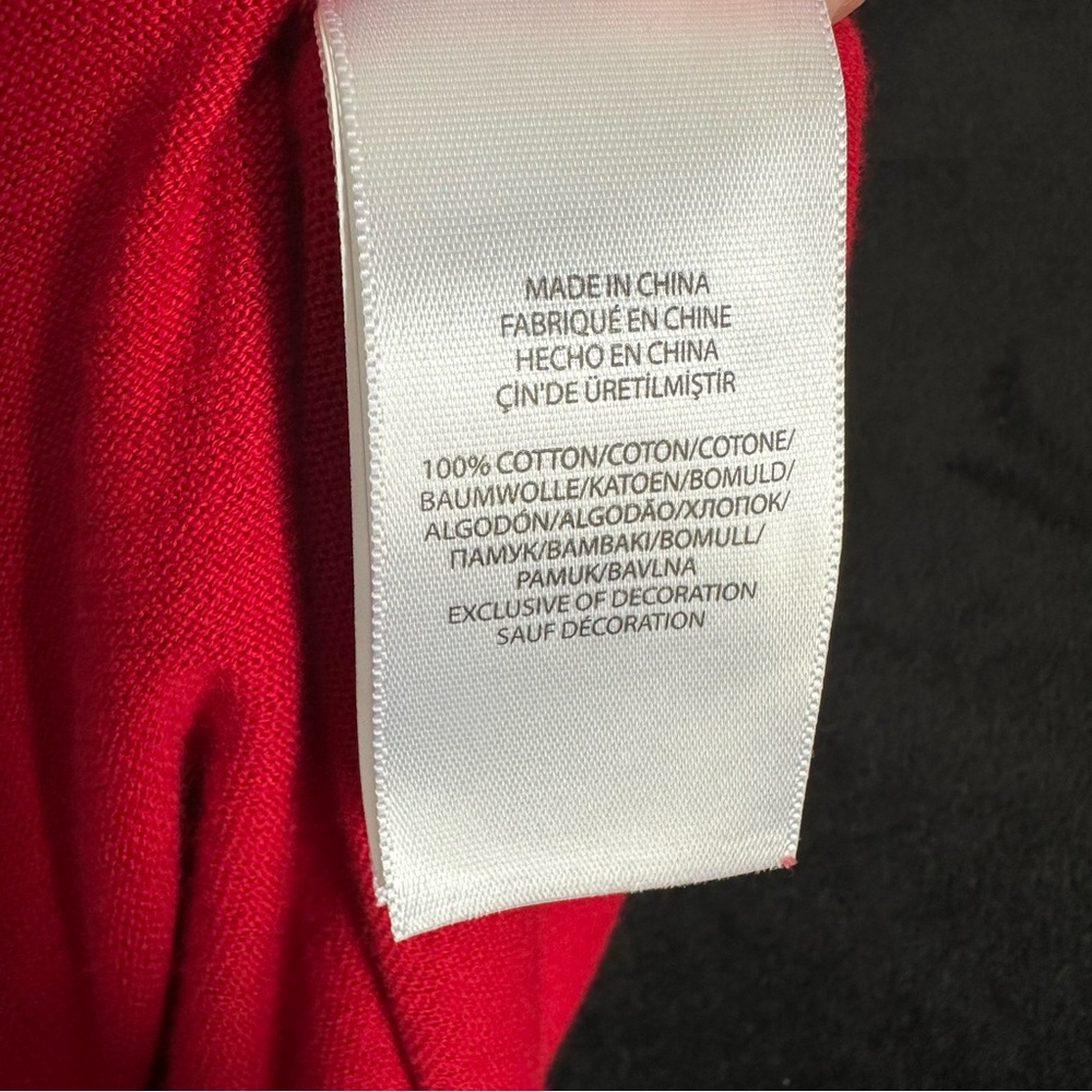 Ralph Lauren Men's, Unisex V-Neck Long Sleeves Shirt in Bold Red Size XL - Picture 6 of 8